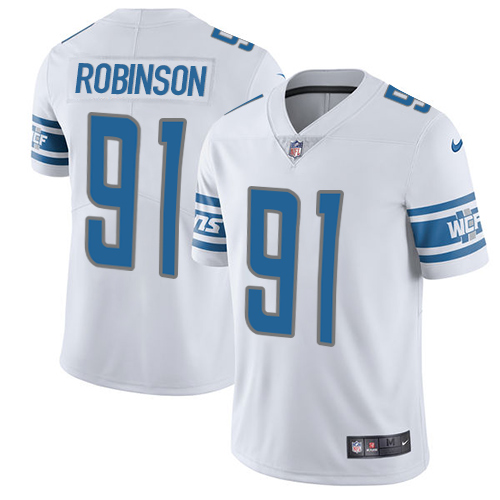 2019 Men Detroit Lions #91 Robinson white Nike Vapor Untouchable Limited NFL Jersey->detroit lions->NFL Jersey